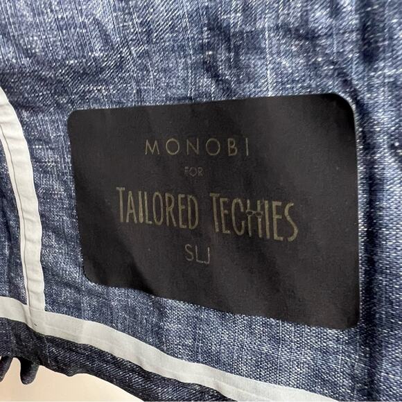 Monobi jacket bowery field jacket tailored techies linen coated Sz XS - Picture 5 of 8